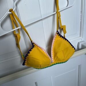 Forever 21 Yellow Bikini Set with Green Trim